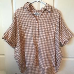 Madewell Side-Button Shirt in Gingham Check